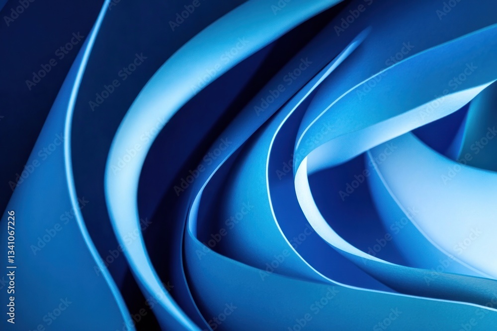 Aufkleber abstract blue curves and layers creating a dynamic visual flow