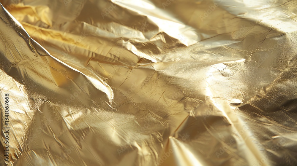 Wall mural a textured gold background, with folds and creases creating a luxurious look.