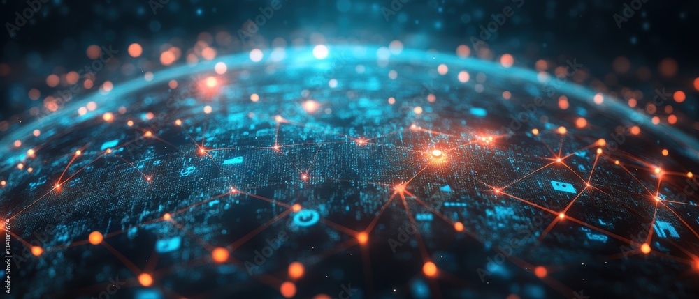 Poster ai powered language translation visualized in real time data connection