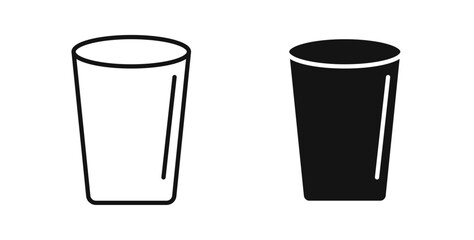 Glass icons in black fill and line style