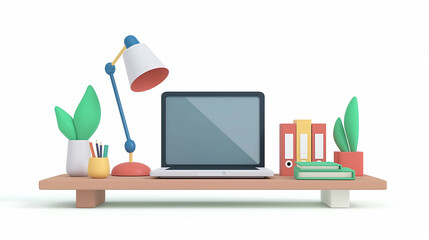 Minimalistic Home Office Illustration - ミニマルなホームオフィスイラスト