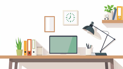 Minimalistic Home Office Illustration - ミニマルなホームオフィスイラスト