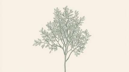 Obraz premium Elegant Line Art of a Majestic Tree - Botanical Illustration for Home Decor