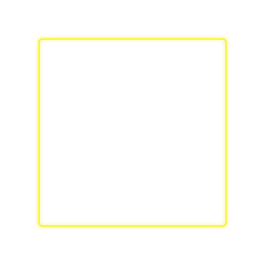 Yellow Neon Outlined Circle with Transparent Background