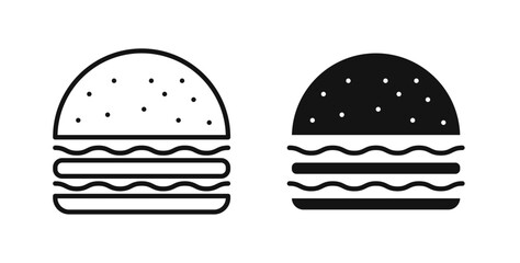 Hamburger icons in black fill and line style
