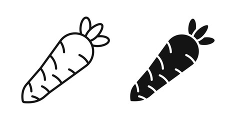 Carrot icons in black fill and line style