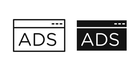 Ad icons set for website design