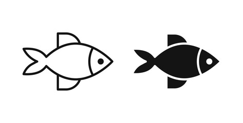 Fish icons in black fill and line style