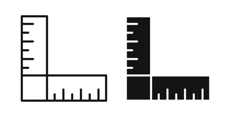 Ruler combined icons set for website design