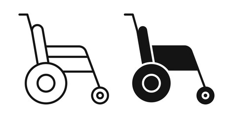 Wheelchair icons set for website design