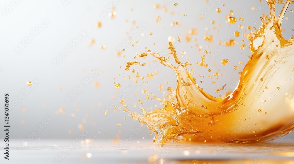 Poster a mesmerizing splash of liquid, capturing the dynamic nature of movement and energy, symbolizing vib
