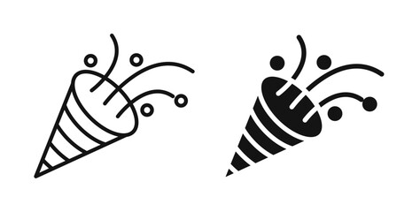 Confetti icons set for website design