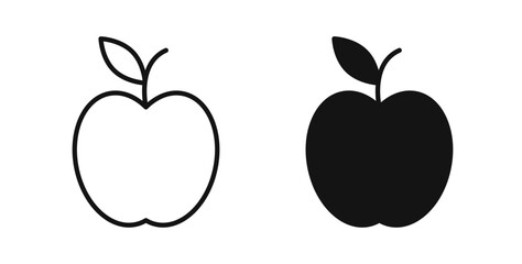 Apple icons in black fill and line style
