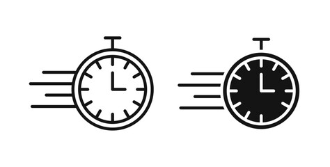 Time fast icons set for website design