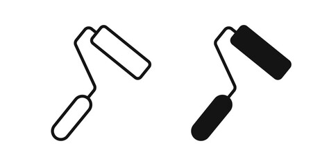 Paint roller icons in black fill and line style