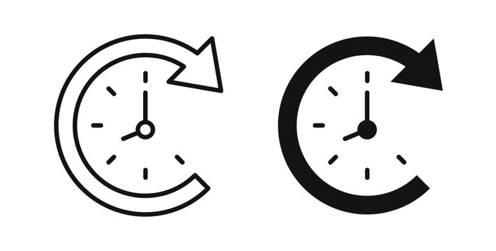 Time forward icons in black fill and line style