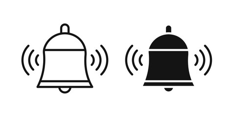 Bell ring icons set for website design