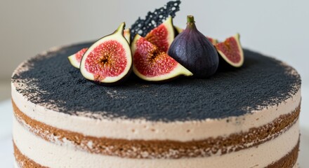 Fig Cake Dessert Topped with Powdered Sugar Delicious and Festive