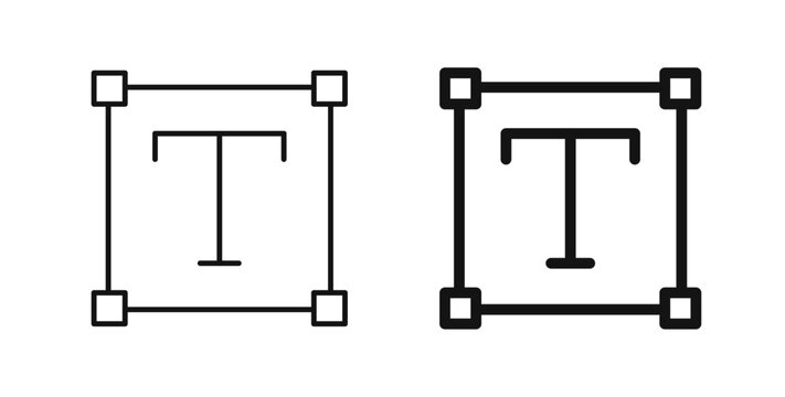 Text icons in black fill and line style