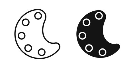 Palette icons set in black colors on white background