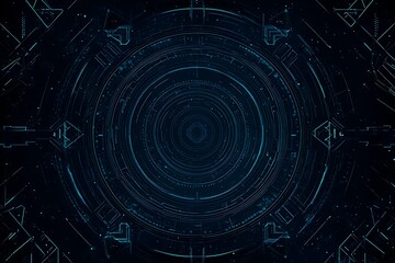 Abstract close-up of a glowing blue digital circuit board, showcasing intricate connections and technological design on a black background.
