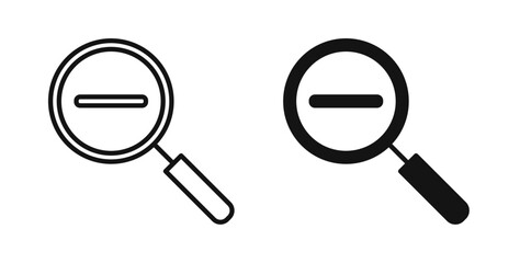 Zoom out icons set for website design