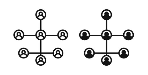 Chart network icons set for website design