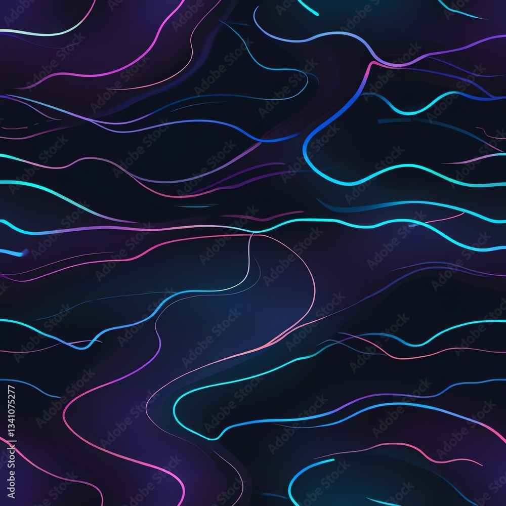 Canvas Prints abstract neon wave art: vibrant hues and dynamic lines