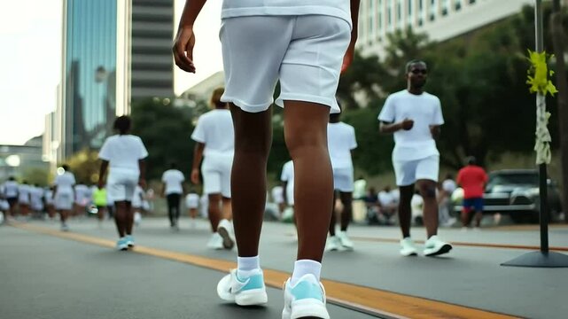 Diabetes Awareness Event Participant Walking for a Cause