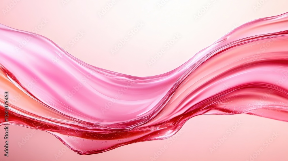 Poster a mesmerizing abstract composition featuring flowing pink and red liquid shapes, creating a sense of