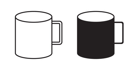 Mug icons in black fill and line style
