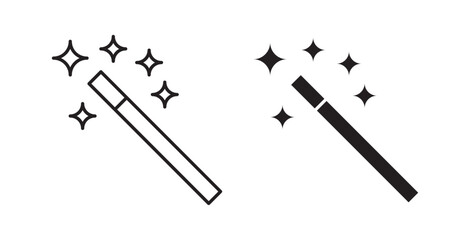Magic wand icons in black fill and line style