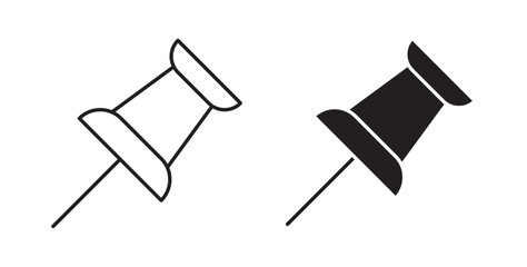 Thumbtack icons in black fill and line style