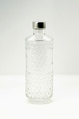 Elegant Clear Glass Bottle with Textured Design