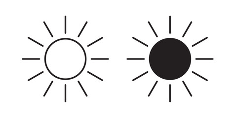 Sun icons on white background for web