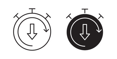 Down time icons in black fill and line style