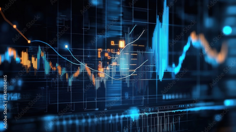 Poster dynamic financial analytics dashboard showcasing real time market performance and insightful data vi