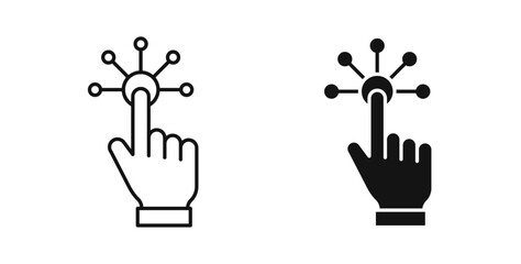 Interactive icons set for website design
