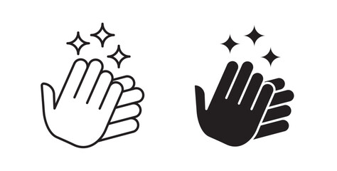 Wash your hands icons in black fill and line style