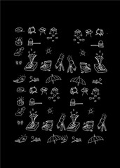 투명 vecter hand drawn icons 