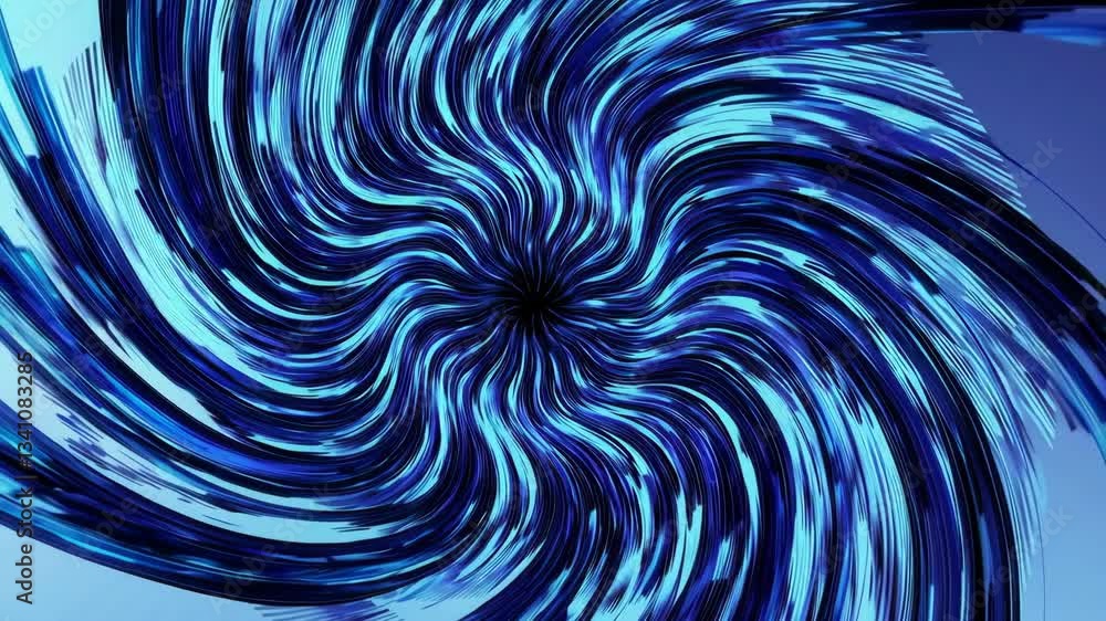 Poster blue abstract swirl with dynamic motion pattern, digital vortex concept