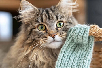 Cat steals sock