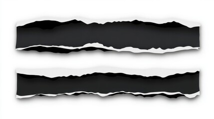 Fototapeta premium Striking Black and White Ripped Paper Graphic Design