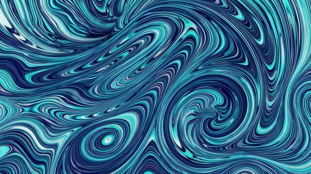 Abstract teal and navy blue swirling patterns with fluid motion. Art background concept