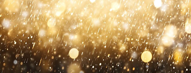 Soft golden light particles fall against a black backdrop, creating a luxurious atmosphere ideal for elegant events or celebrations