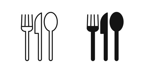 Utensils icons set in black colors on white background