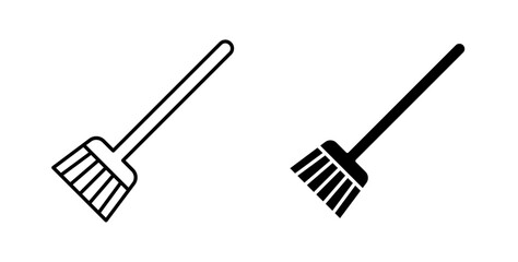 Broom icons set for website design