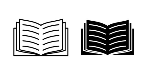 Book icon set on white background