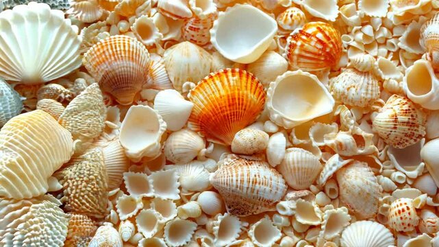 shot completely filled with seashell pasta, different shapes, frame entirely covered, Italian cuisine, natural texture, full frame