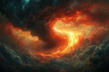 Fiery Vortex in the Clouds